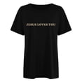 thumbnail image 4 of WILLBEST Chemises pour Femmes Mode Été Décontractée Col Rond Manches Courtes Ample Confortable T-Shirt Imprimé Haut 1, 4 of 6