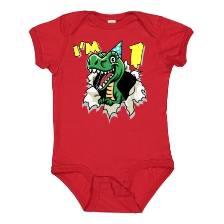 

Inktastic I m One Dinosaur Gift Baby Boy or Baby Girl Bodysuit
