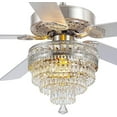 thumbnail image 4 of YIOSI 52" Crystal Ceiling Fan Fandelier with Remote Control, Modern Chrome Chandelier Ceiling Fan, Whisper-Quiet Motor, Reversible Blades, LED Lighting, Energy-Efficient, Elegant Living Room Fan, 4 of 10