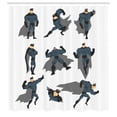 thumbnail image 3 of Ambesonne Superhero Shower Curtain, Superpowered Hero, 69"Wx84"L, White Grey, 3 of 5