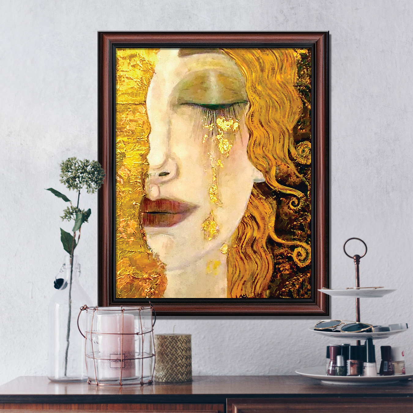 Golden Tears by Gustav Klimt Framed Wall Art Print, Wonderful Living Room  or Office Wall Decor, Modern Art Print, 11x14, 2430W