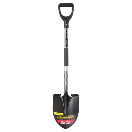 Truper Tru Pro 40 in. Steel Round Digging Shovel with D-Grip Steel Handle