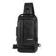 thumbnail image 5 of Travel Sling Bag Waterproof Crossbody Bag with Combination Lock Anti-Theft PU Leather Chest Bag with USB Charging Hole Shoulder Backpack Motorcycle Bags, 5 of 6