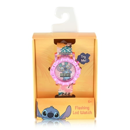 Disney Lilo and Stitch Unisex Child Muli-Color LCD Watch, LAS4136WM