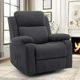 thumbnail image 1 of Lnsenfin Massage Swivel Rocker Recliner Chair Linen for Living Room,Black, 1 of 6