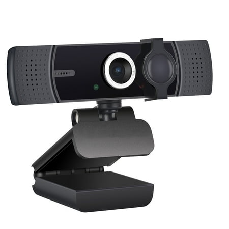 Webcam with Microphone, 1080P FHD Webcam with Privacy Cover, Plug and Play USB Web Camera for Desktop & Laptop Conference, Meeting, Zoom, Skype, Facetime, Windows, Linux, and macOS
