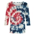 thumbnail image 4 of Royisotas Blue Tops for Women Plus Size Casual Summer Tie Dye 3/4 Sleeve Womens T Shirts Comfortable Crew Neck Loose Shirts, 4 of 4