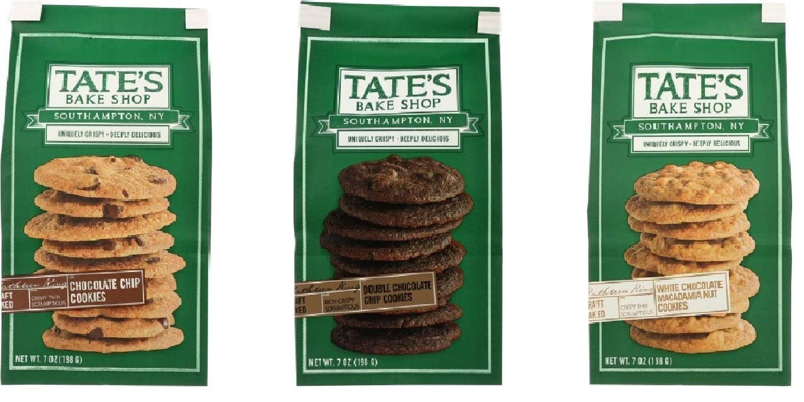 Buy Tates Bake Shop Cookies 3 Flavor Variety Bundle 1 Tates Chocolate Chip Cookies, 1 Tates