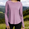 thumbnail image 2 of Lyanj Workout Tops for Women UPF 50+ Long Sleeve Shirts Quick Dry Sun Protection Shirts for Hiking Fishing Athletic Rash Guard(Purple,XX-Large), 2 of 7
