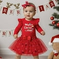 thumbnail image 2 of Vividxx Baby Girl Clothes Set Christmas Baby Girls Outfits Long Sleeve Romper Skirt Hair Accessories Set Holiday Party Dress Toddler Winter Clothes 6-9 Months, 2 of 6