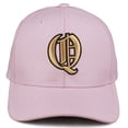 thumbnail image 2 of Daxton Premium Mid Profile Hat Semi Curved Visor Pink Cap Black Gold Gothic Embroidered, Letter Q, 2 of 3
