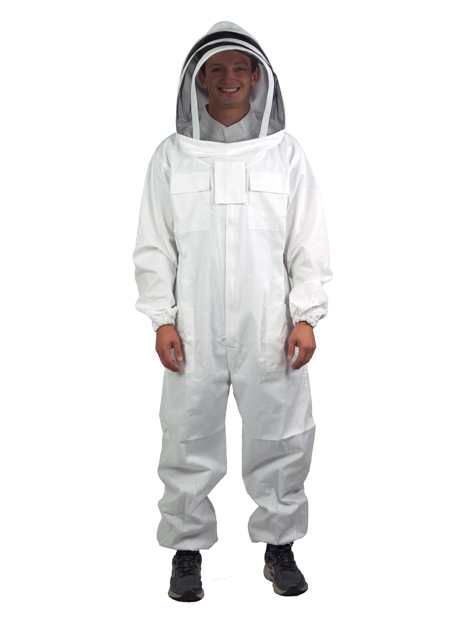 Men/Women Cotton Full Body Beekeeping Beekeepers Suit Jacket w/ Veil Hat Hood XL 
