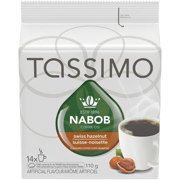Disques individuels T DISC de café Suisse-noisette Nabob Tassimo 14 T&nbsp;DISC