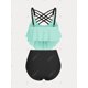 thumbnail image 2 of Tankini de Talla Grande con Volantes con Estampado de Esqueleto Rosegal Leggings de talla grande, 2 of 5