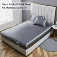 thumbnail image 6 of ANMINY Satin Sheets King 7-Pieces Silk Sheets Bed Sheet Set Deep Pocket Bed Flat Fitted Sheet, 6 of 7