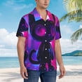 thumbnail image 3 of Fuzoiu Neon Toy Cat Reflections Print Hawaiian Shirt for Men, Summer Beach Casual Short Sleeve Button Down Shirts, Men’s Beach Summer Shirts with Pocket,XX-Large, 3 of 7