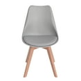 thumbnail image 3 of FurnitureR Side Dining Chairs ( Set of 4 ) Faux Leather Solid Wood - Grey, 3 of 6