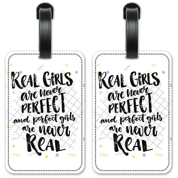 Real Girls - Luggage ID Tags / Suitcase Identification Cards - Set of 2