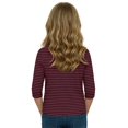 thumbnail image 7 of Girls Casual 3/4 Sleeve T Shirts Kids Crewneck Tops Fashion Striped Tees Red,7-8 Years, 7 of 7