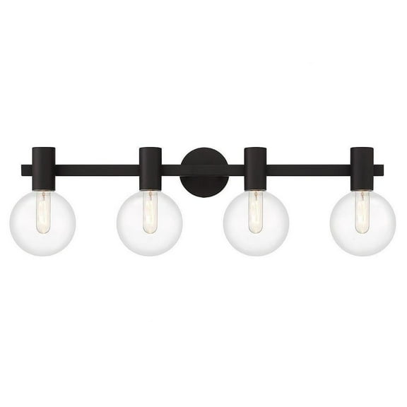 4 Light Bath Vanity in Modern Style-10 inches Tall and 34 inches Wide-Matte Black Finish Bailey Street Home 159-Bel-4954886
