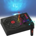 thumbnail image 3 of Haut-parleur Rétro avec Microphone, Lecteur de Disques Vintage avec Lumières Ambiantes Réglables, Tourne-Disque 4 Modes, Lecture Sans Fil, Haut-Parleurs Audio, Petites Boîtes, 3 of 5