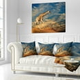 thumbnail image 3 of Designart Giraffe on Sand Dune - Animal Throw Pillow - 16x16, 3 of 5