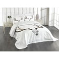 thumbnail image 3 of Ambesonne Antlers Quilted Bedspread Set 3 Pcs, Deer Skull Skeleton, Queen Size, Warm Taupe Pale Grey, 3 of 5