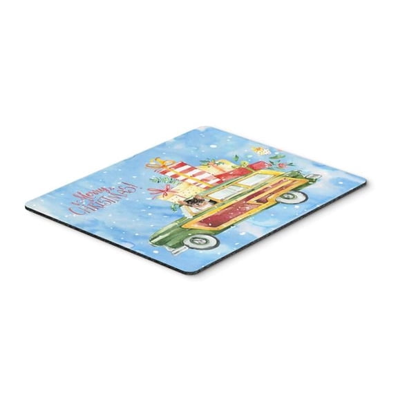 Merry Christmas Long Haired Chihuahua Mouse Pad, Hot Pad or Trivet