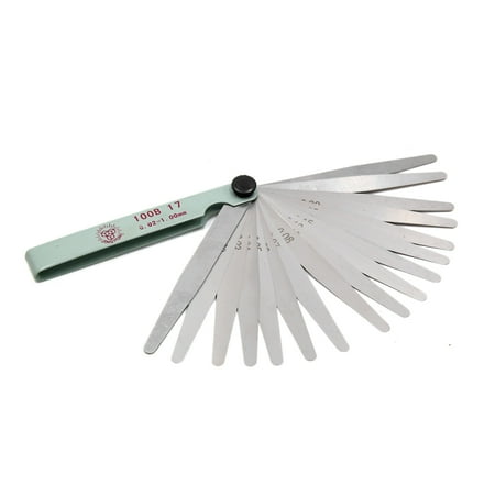 

Unique Bargains 0.02-1mm 17 Leaves Inch Metric Dual Reading Feeler Filler Gauge Stainless Steel