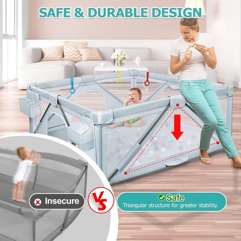 Toddler Play Area Baby Playpen Foldable Play Yard - Large Portable Play ...