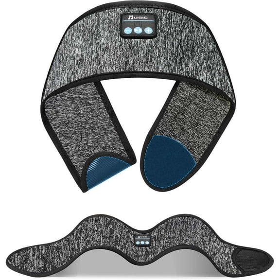 CFHADD-Adjustable Headband Headphones, Sleeping Headphones with Ultra-Thin Speakers, Bluetooth Headband for Side Sleepers, Yoga, Running, Workout, Travel-Grey