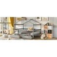 thumbnail image 2 of Bellemave Full Size House Bed with Storage Drawers Playhouse Platform Bed Wooden House-shaped Bed Frame with Fence Guardrail and Roof (Full size, Gray), 2 of 11