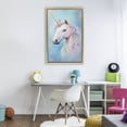 thumbnail image 3 of Stupell Industries Bohemian White Unicorn on Blue Gold Floating Frame Canvas Art, 21 x 31, by Creative Studio, 3 of 8
