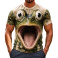 thumbnail image 2 of Men's Graphic T-Shirts 3D Funny Animal Big Mouth Frog Print Novelty Short Sleeve Crewneck Casual Summer Everyday Tops Comfortable Lightweight Tees, 2 of 5