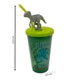 thumbnail image 3 of Vaso con Popote Jurassic World de Plástico Decoración en Tapa de Dinosaurio 3D Verde 440 ml, 3 of 4