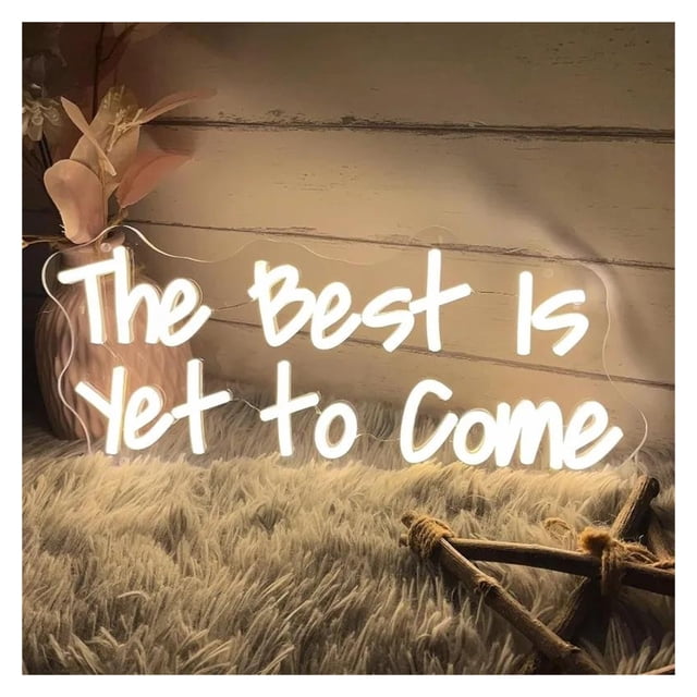 Letrero De Neón LED The Best Is Yet To Come Regulable Para Dormitorio, Bodas, Cumpleaños, Fiestas, Decoración De Pared Personalizada 40cmx17cm