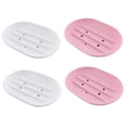 thumbnail image 4 of OUNONA  4 Pcs Soap Anti-slip Silicone Holder Drained Tray Travel, 4 of 8