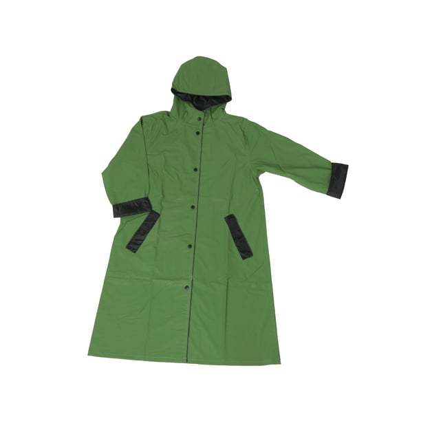 Fit Rite Boys Girls Hooded Waterproof Long Raincoat Full Length Rain Jacket For Children And Toddler With Reflective Stripes 6 7 Green Walmart Com Walmart Com