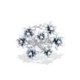 thumbnail image 3 of Santuzza 925 Sterling Silver Orchid Ring Cubic Zirconia Handmade Enamel Blue Flower Ring for Women, 3 of 6