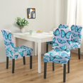 thumbnail image 2 of Artistic Butterfly and Floral Pattern Chair Covers Set of 4, Stretch Washable Polyester Kitchen Slipcovers, Removable Seat Protector for Gathering or Banquet, 2 of 7