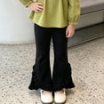 thumbnail image 2 of Mnyotv Ruffle Flared Leggings Girls Fashion High Waisted Trousers Toddler Girl Casual Dance Yoga Pants Size 5-6 Years, 2 of 4