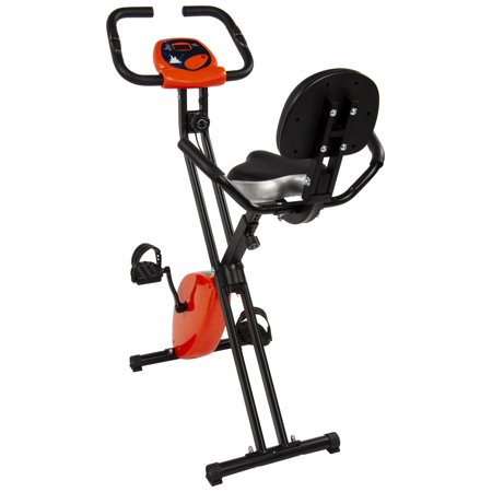 Elegainz X2 Folding Magnetic Upright Exercise Bike with Pulse Sensors and LCD Display