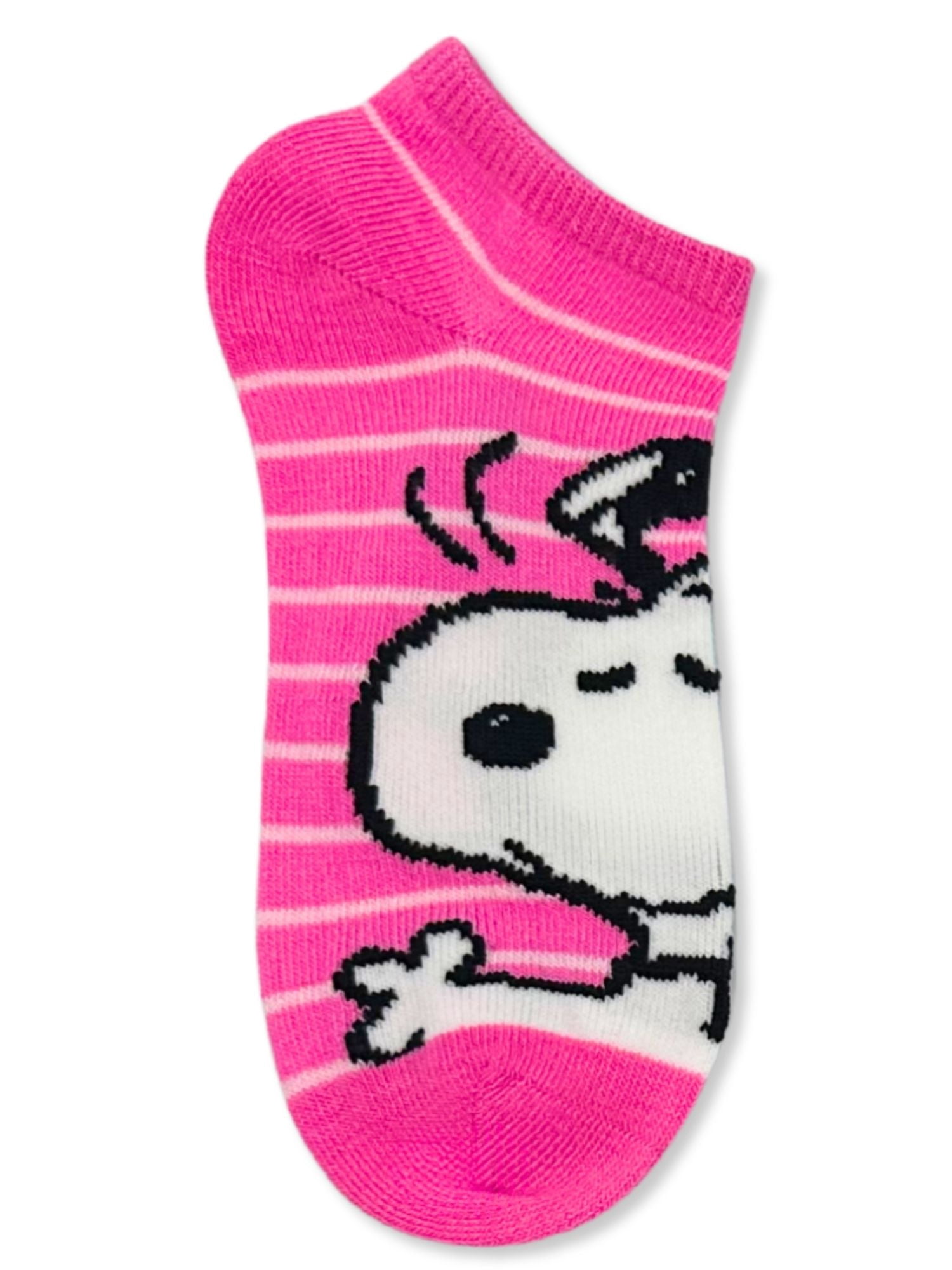 Peanuts Girls No-Show Socks, 5-Pack, Sizes S/M-M/L
