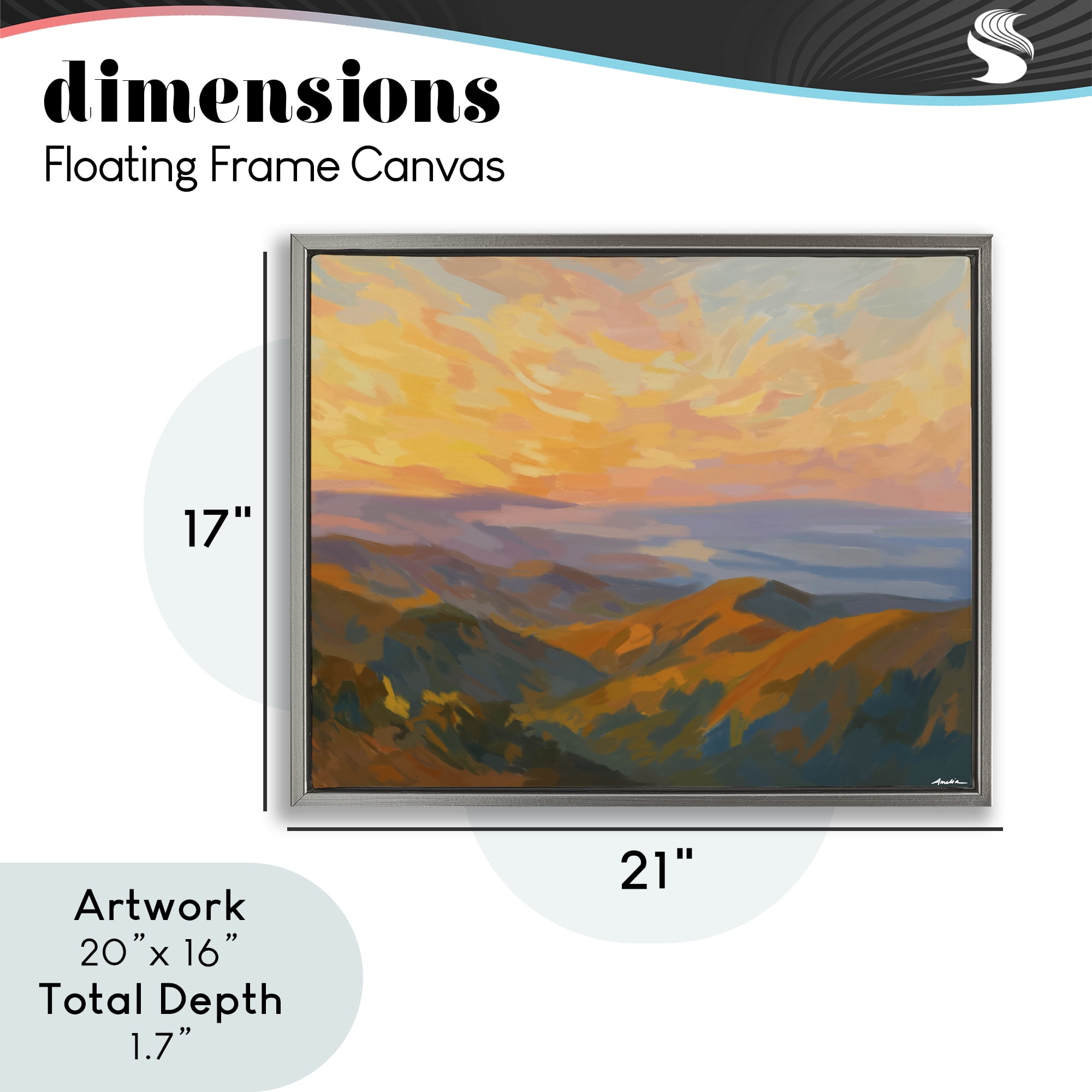 Stupell Industries California Sunset Landscape Gray Framed Floater Canvas Wall Art, design by Amelia Noyes