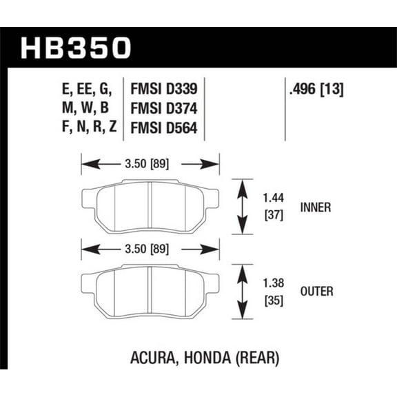 Hawk 86-01 Acura Integra LS / 99-00 Civic Coupe Si DTC-30 Race Rear Brake Pads Fits select: 1994-1995 HONDA CIVIC EX, 1993 HONDA CIVIC DEL SOL SI