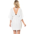 thumbnail image 2 of HAPPY BAY Women's Beachwear Summer Beach Dress Plus Size Swimsuit Swimwear Cover-up Mini Kimono for Women L-XL Ivory, Floral, 2 of 5
