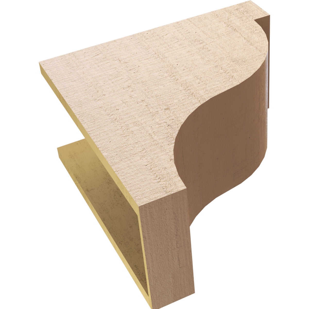 9"W x 18"D x 18"H Classic Garner Rough Cedar Woodgrain TimberThane Corbel, Primed Tan