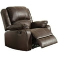 thumbnail image 2 of Motion Recliner Chair, Modern PU Leather Tufted Upholstered Recliner Sofa with Adjustable Positions and Padded Cushions, Manual Rocker Recliner with Arm and Metal Base for Living Room, Brown, 2 of 2