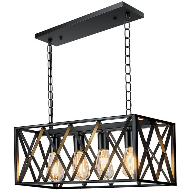 Lámpara colgante Pynsseu Industrial Kitchen Island de 4 luces