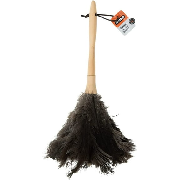 Superio Ostrich Feather Duster for Cleaning, Dust Remover with Grip Handle, Great for Homes, Ceilings, and Furniture